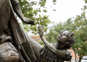 Detail of "Beacon of Hope" Harriet Tubman statue by Wesley Wofford - Cambridge, MD