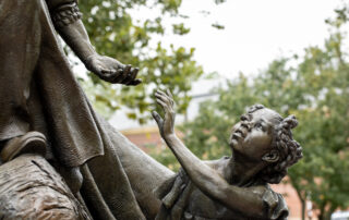 Detail of "Beacon of Hope" Harriet Tubman statue by Wesley Wofford - Cambridge, MD